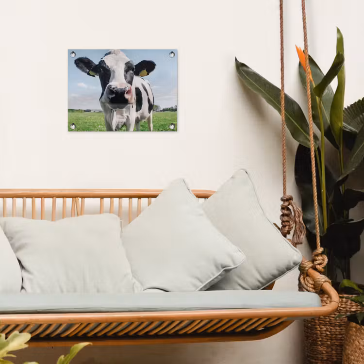 Koe - Weiland - Natuur - Dieren - Gras tuinposter los doek klein -sfeer7