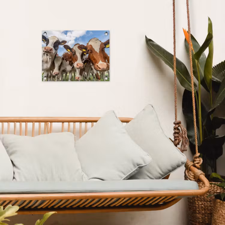 Koeien - Dieren - Weiland - Natuur tuinposter los doek klein -sfeer7