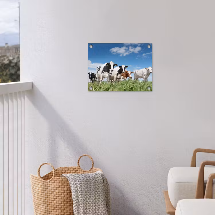 Koeien in de weide tuinposter los doek klein -sfeer8