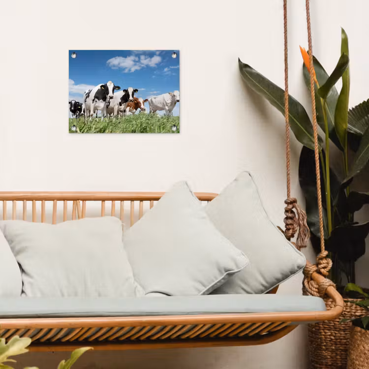 Koeien in de weide tuinposter los doek klein -sfeer7