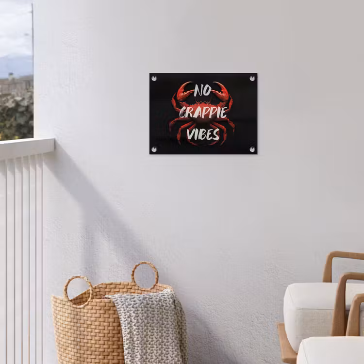 Krab - Rood - Tekst - Zwart tuinposter los doek klein -sfeer8