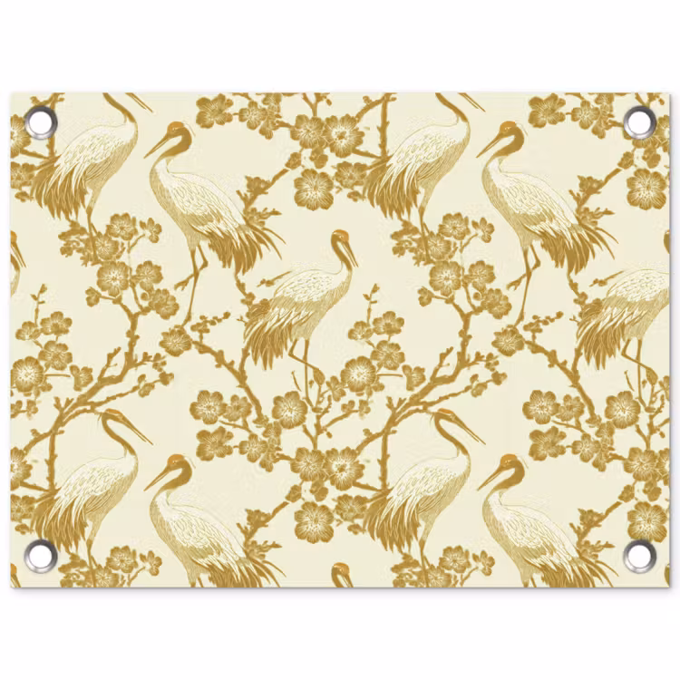 Kraanvogels - Kersenbloesem - Goud tuinposter los doek klein 239 -3d