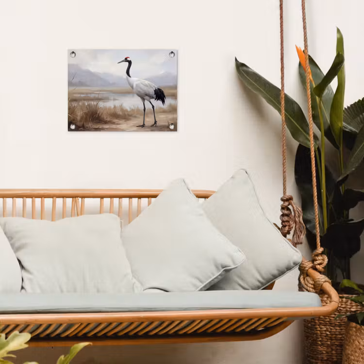 Kraanvogel - Natuur - Realistisch tuinposter los doek klein -sfeer7
