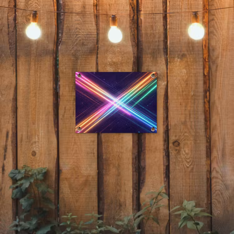 Kruisen - Lasterstralen - Neon tuinposter los doek klein -sfeer1