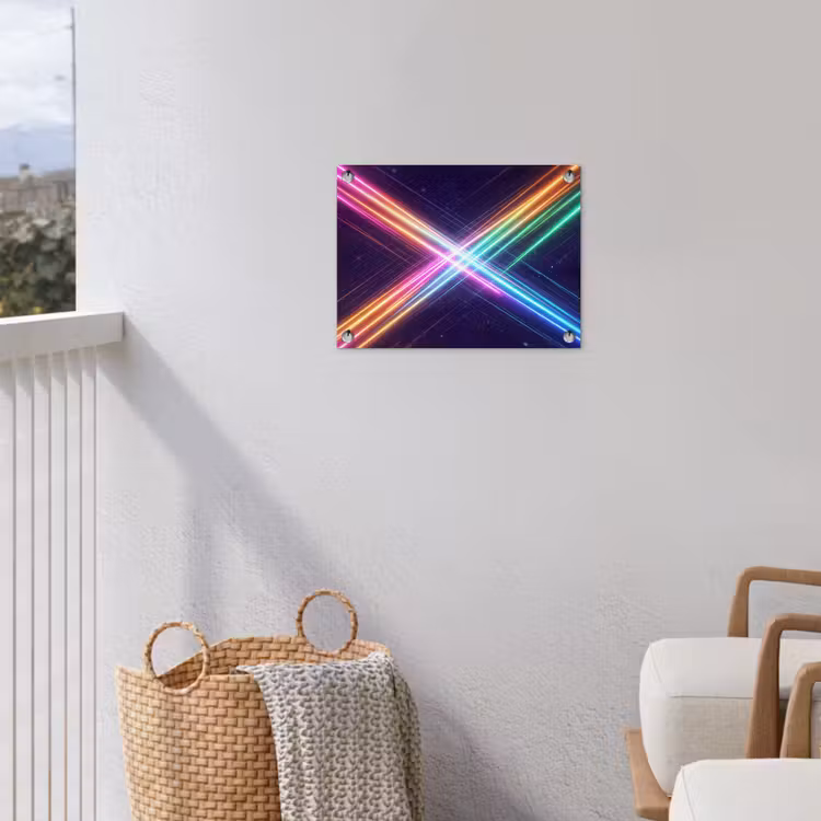 Kruisen - Lasterstralen - Neon tuinposter los doek klein -sfeer8