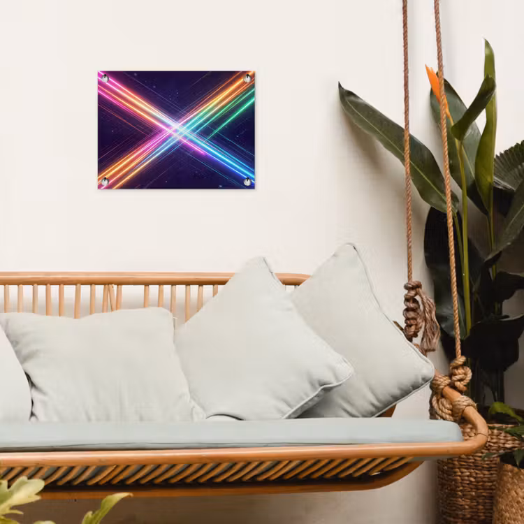 Kruisen - Lasterstralen - Neon tuinposter los doek klein -sfeer7