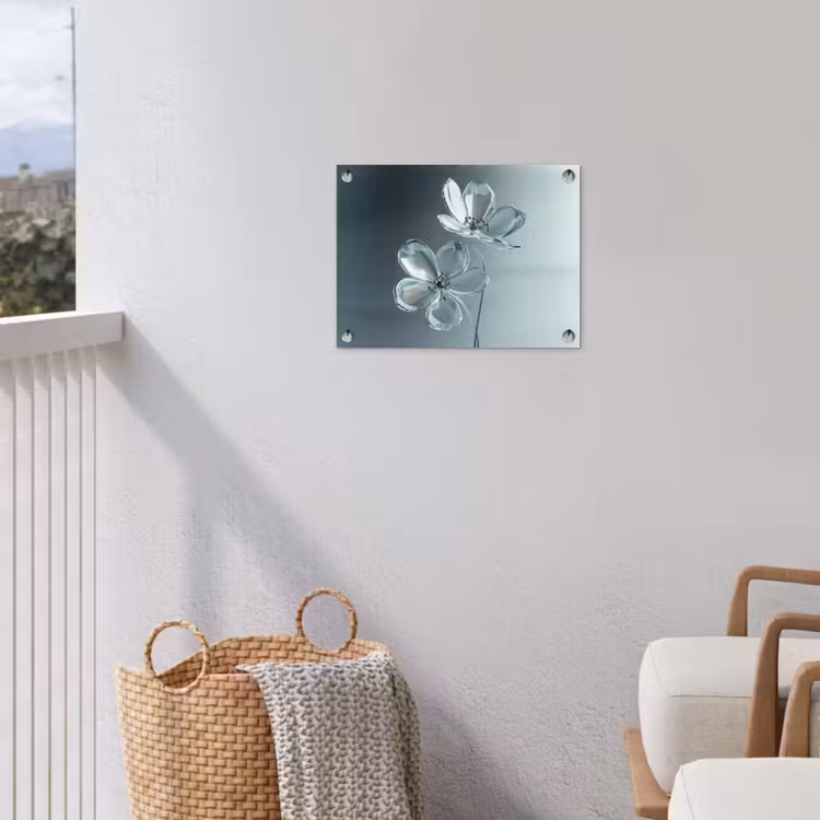 Kristal - Bloemen - Grijs tuinposter los doek klein -sfeer8