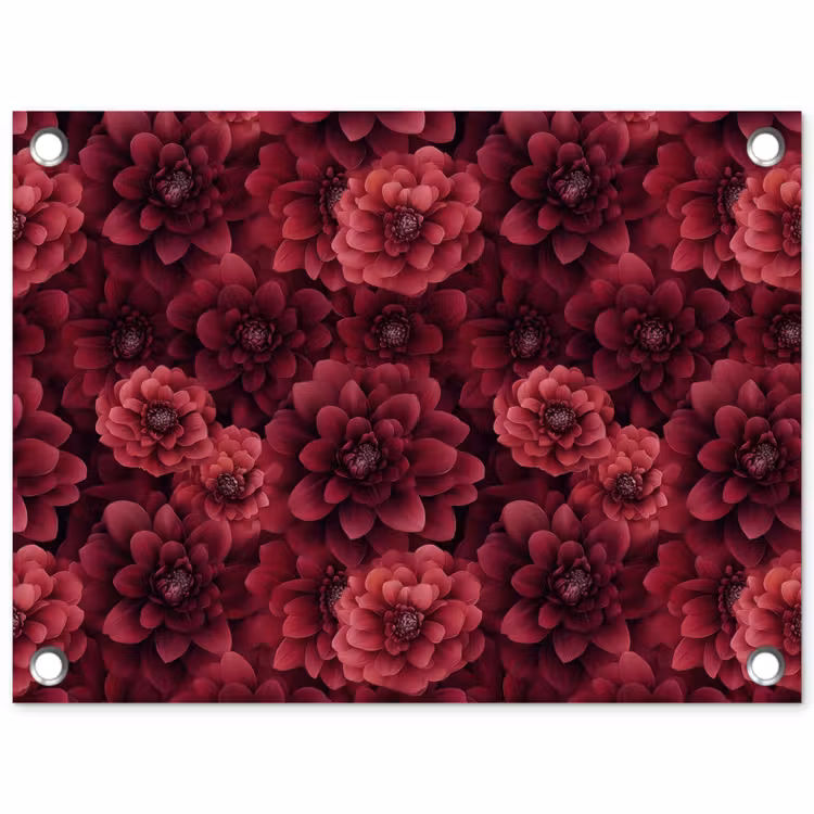 Dahlias - Bloemen - Rood tuinposter los doek klein 239 -3d