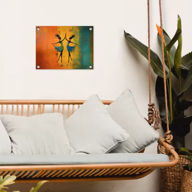 Dansen - Vrouwen - Verfstructuur tuinposter los doek klein -sfeer7