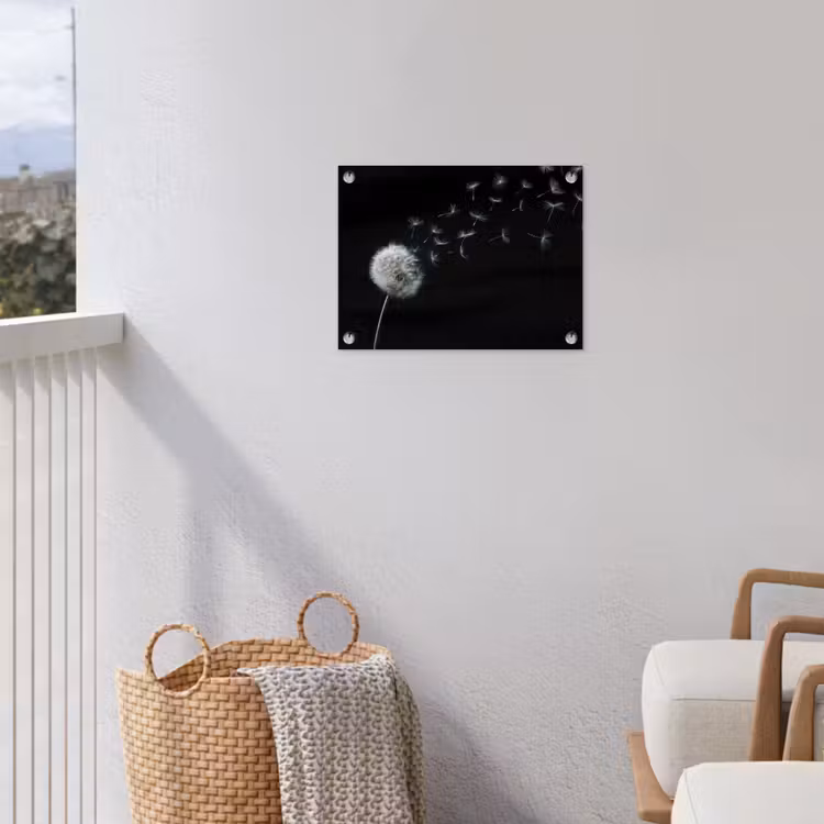 Paardenbloem - Zwart - Natuur tuinposter los doek klein -sfeer8