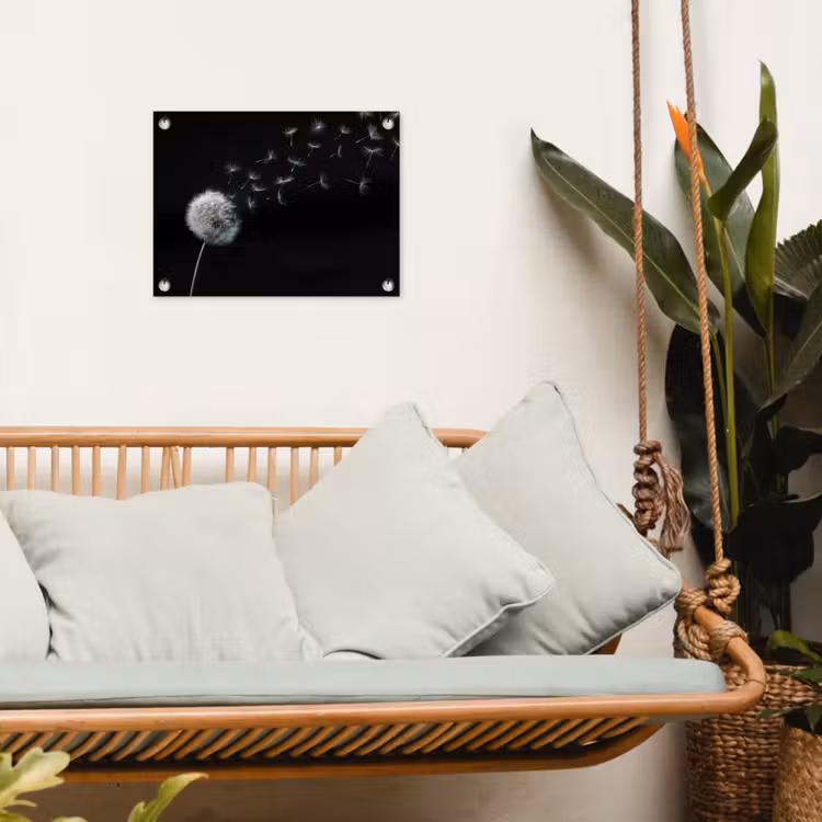 Paardenbloem - Zwart - Natuur tuinposter los doek klein -sfeer7