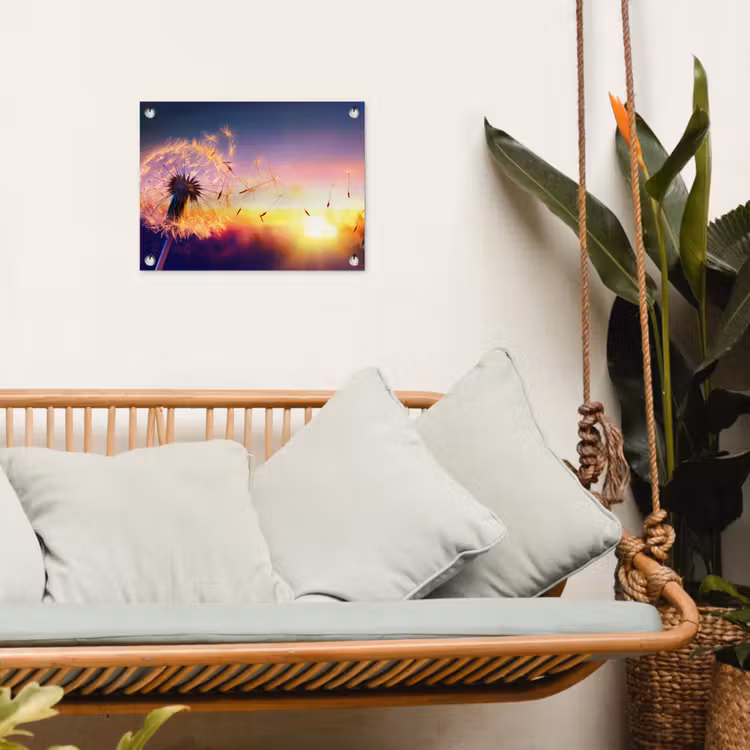 Paardenbloem in de Avondschemering tuinposter los doek klein -sfeer7