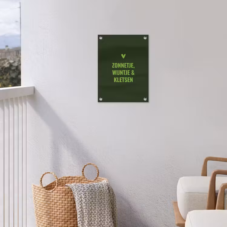 Donkergroen - Quote - Zon - Zomer tuinposter los doek klein -sfeer8