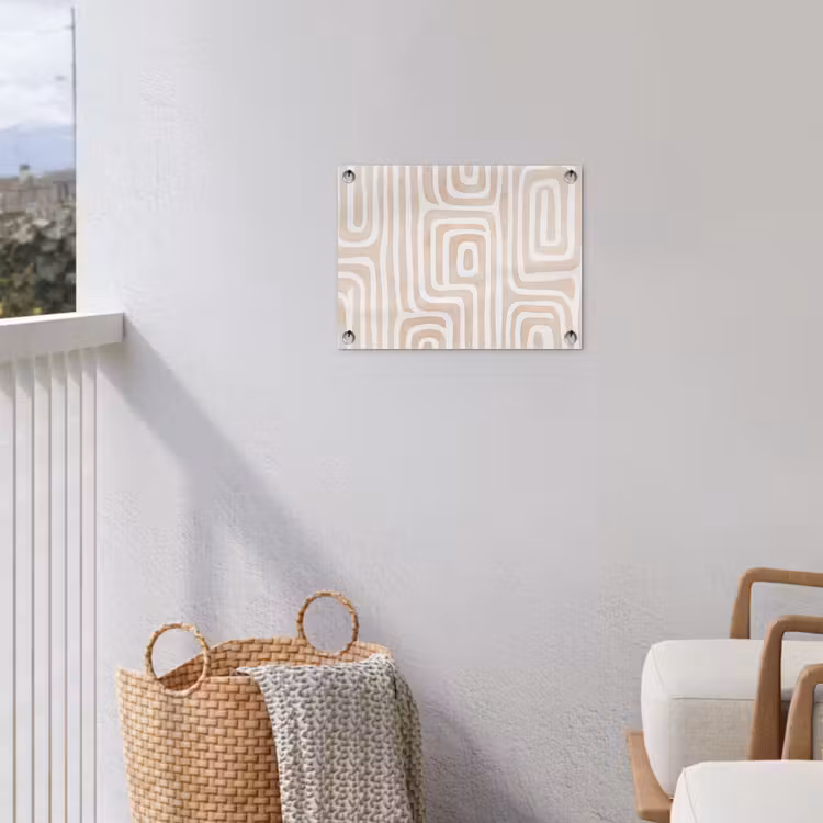 Decoratief - Labyrint - Beige tuinposter los doek klein -sfeer8