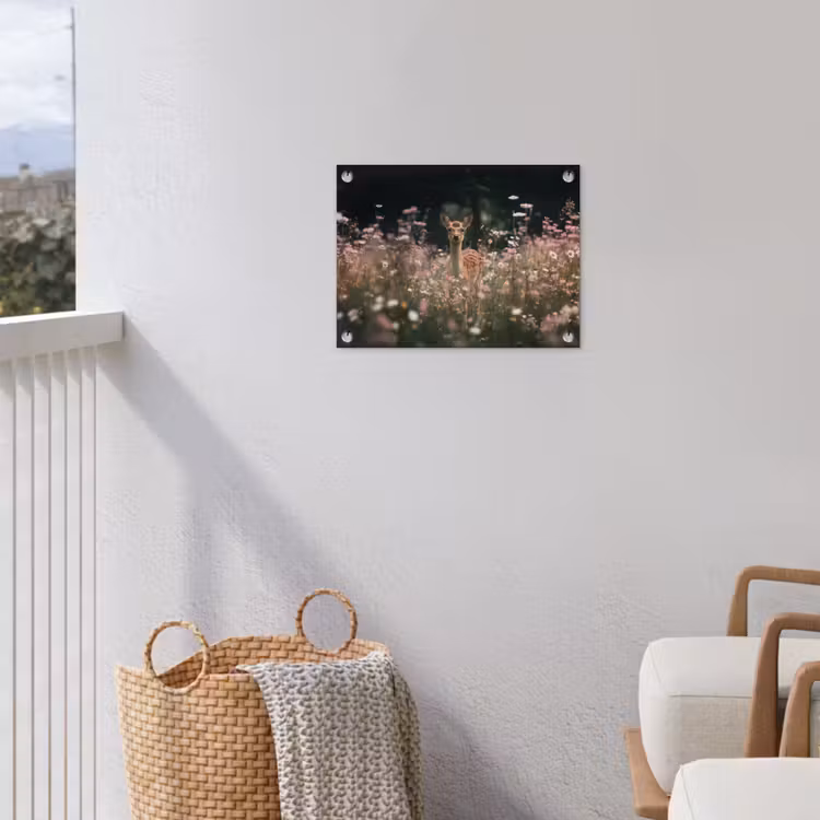Hert - Wilde bloemen - Bos tuinposter los doek klein -sfeer8