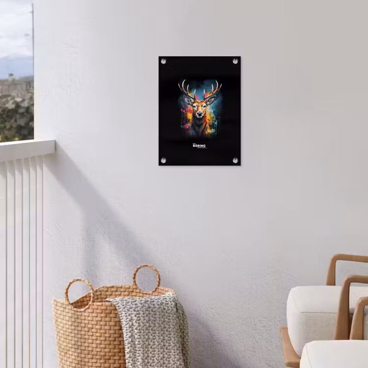 Hert met gewei tussen graffiti spray tuinposter los doek klein -sfeer8