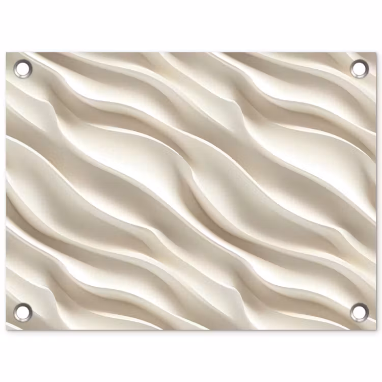 Diagonaal - Golven - Crème tuinposter los doek klein 239 -3d