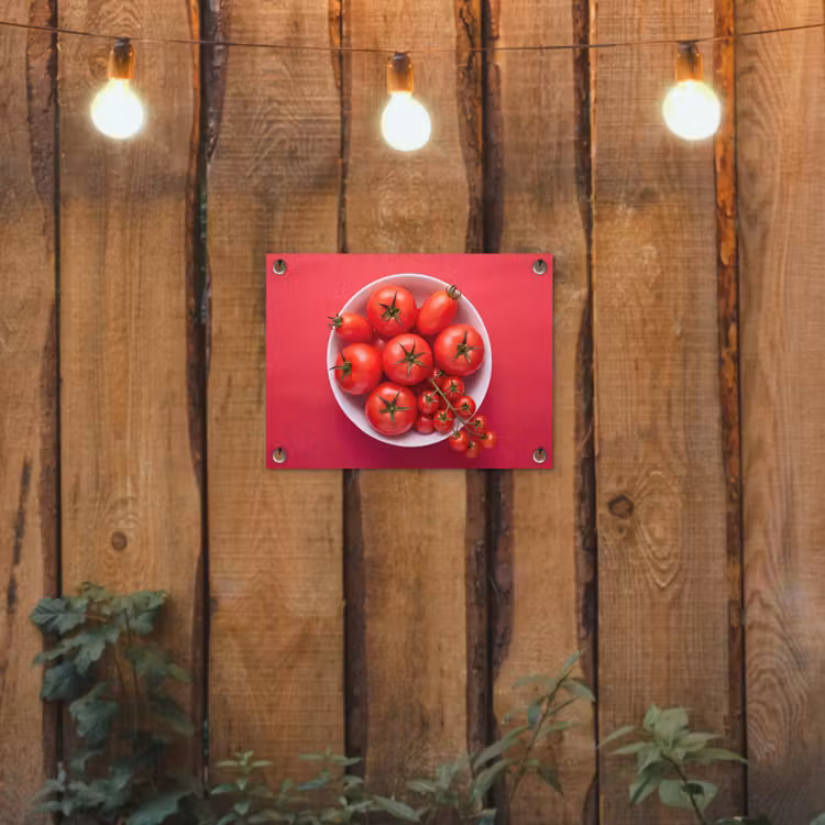 Garden Poster - Dinner Plate - Red - Eten - Kom - Rood tuinposter los doek klein