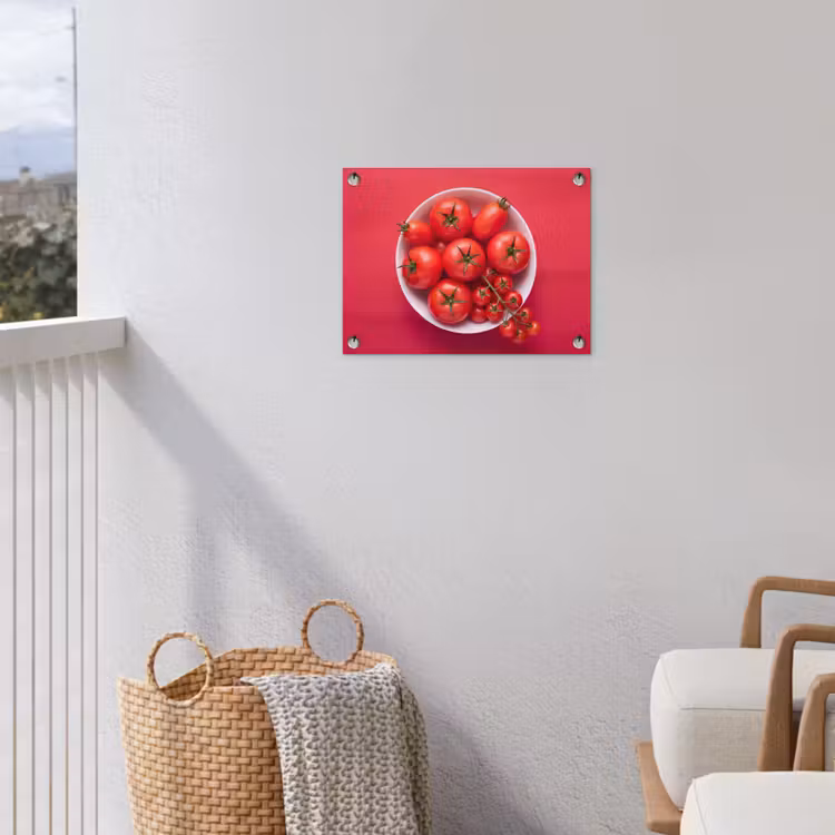 Garden Poster - Dinner Plate - Red - Eten - Kom - Rood tuinposter los doek klein