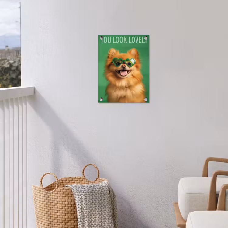Hond - Zonnebril - Valentijn - Love tuinposter los doek klein -sfeer8