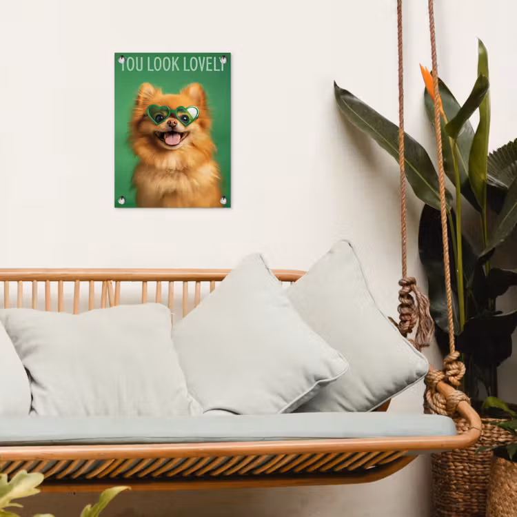 Hond - Zonnebril - Valentijn - Love tuinposter los doek klein -sfeer7