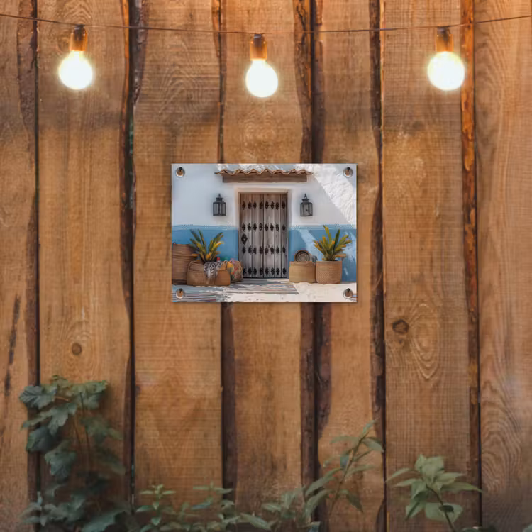 Deur - Manden - Planten tuinposter los doek klein -sfeer1