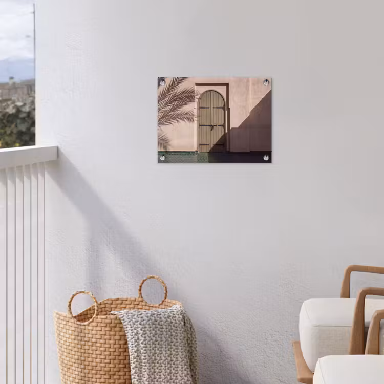 Deur - Hout - Architectuur - Groen - Rustiek tuinposter los doek klein -sfeer8