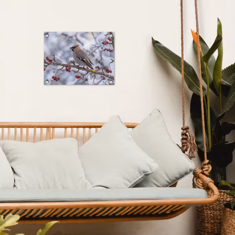 Pestvogel - Bessen - Winter - Natuur tuinposter los doek klein -sfeer7
