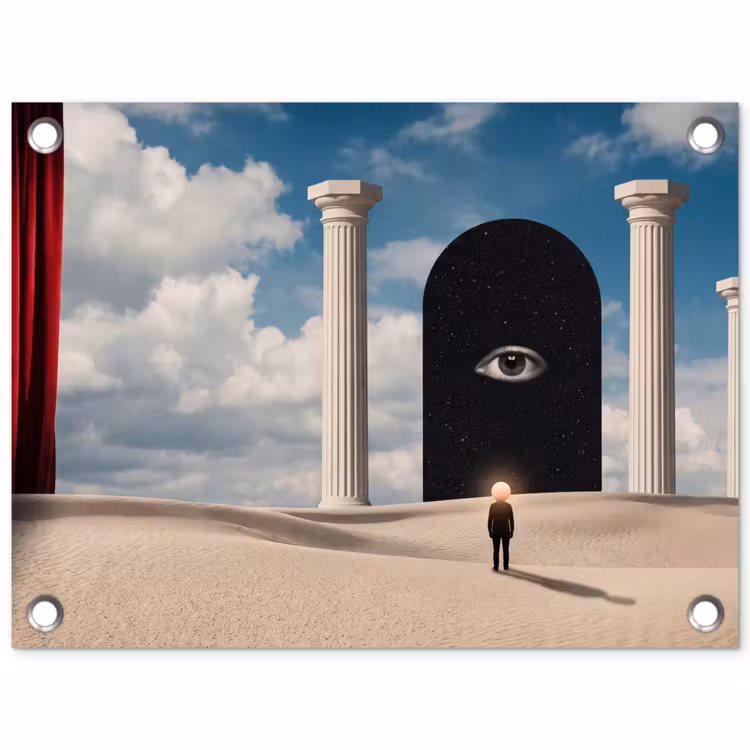 Garden Poster - Dream - Desert - Eye - Droom - Woestijn - Oog tuinposter los doek klein