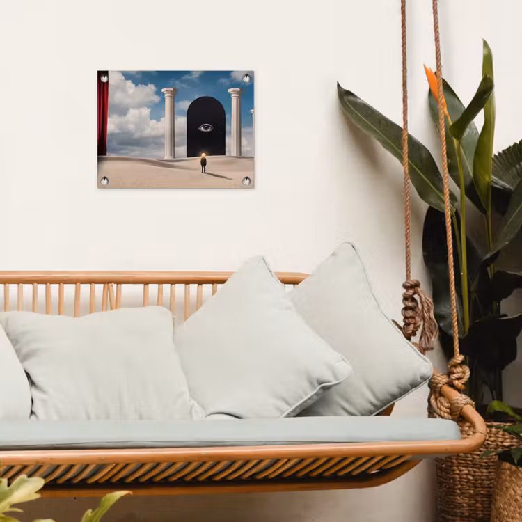 Garden Poster - Dream - Desert - Eye - Droom - Woestijn - Oog tuinposter los doek klein
