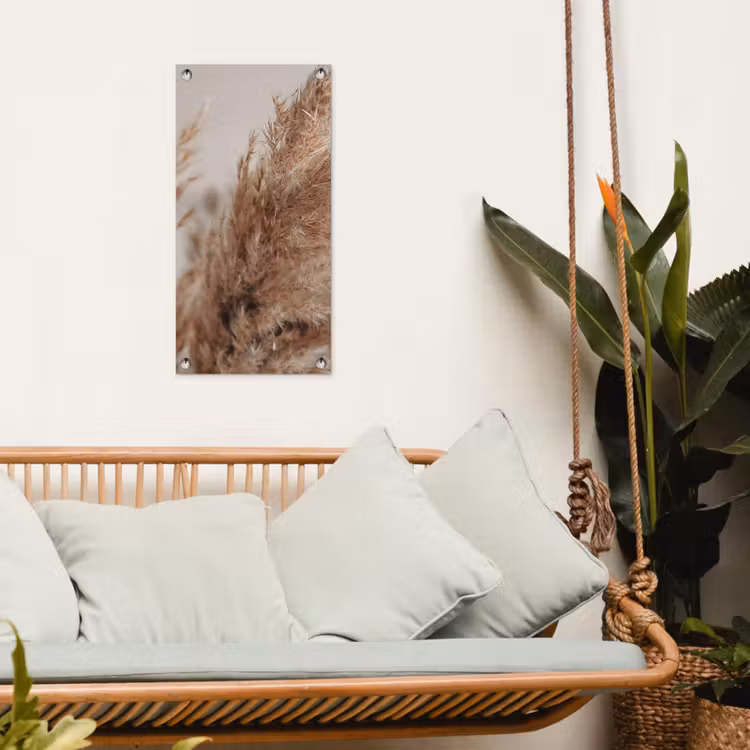Gedroogd pampasgras dichtbij tuinposter los doek klein -sfeer7