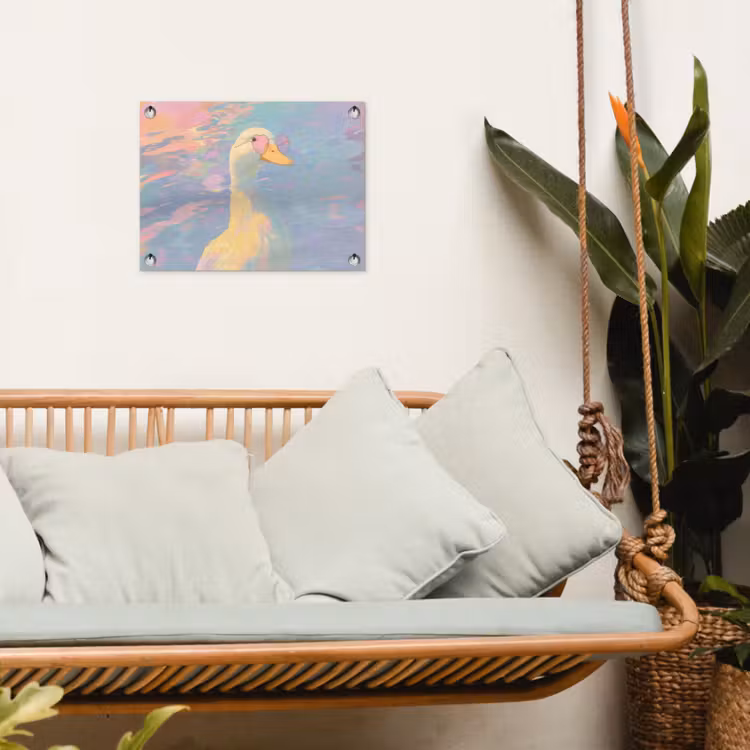 Eend - Zonnebril - Water tuinposter los doek klein -sfeer7
