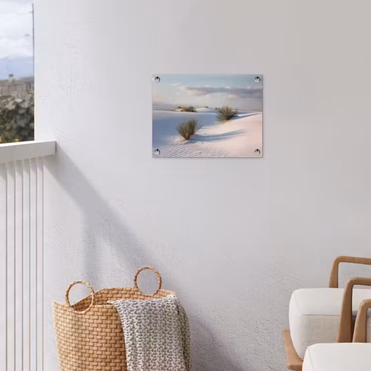 Duinen - Gras - Wolken - Beige tuinposter los doek klein -sfeer8