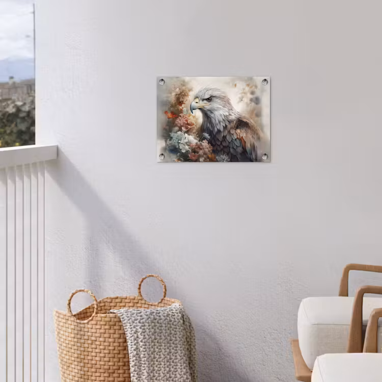 Arend - Adelaar - Vogel - Bloemen - Natuur tuinposter los doek klein -sfeer8
