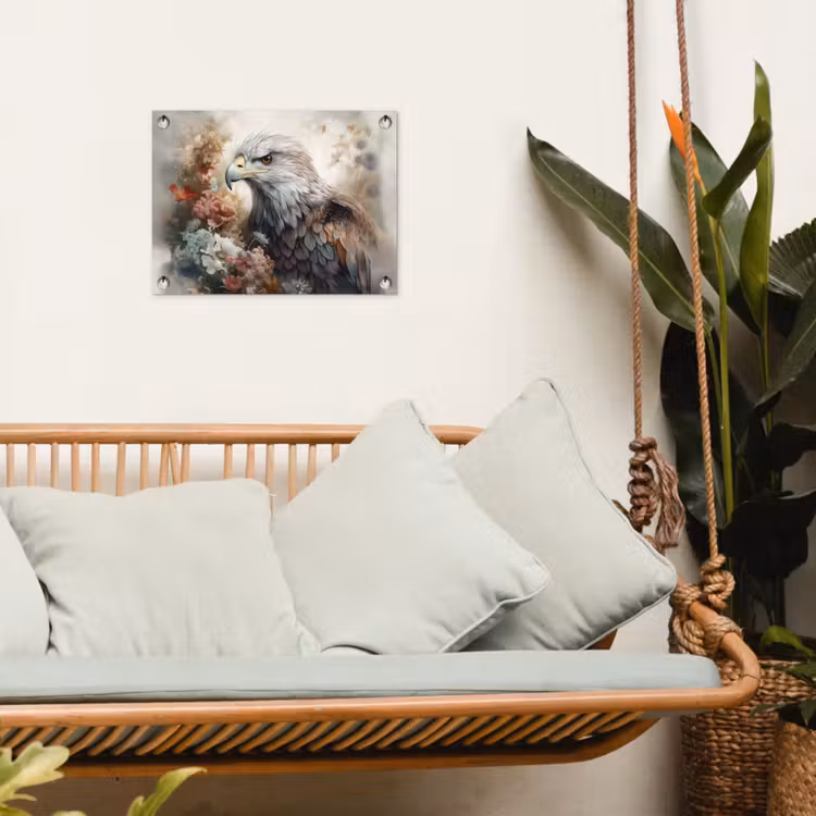 Arend - Adelaar - Vogel - Bloemen - Natuur tuinposter los doek klein -sfeer7