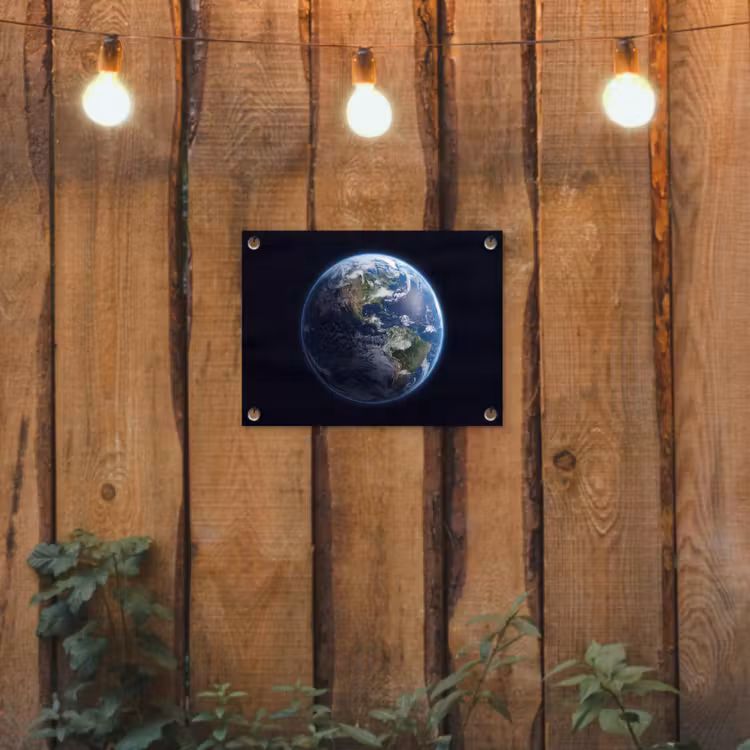 Garden Poster - Earth - Space - Cosmos - Aarde - Ruimte - Kosmos tuinposter los doek klein