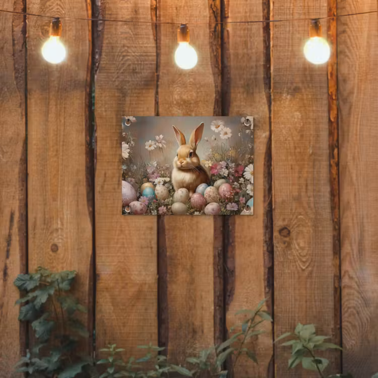 Paashaas - Lente - Paaseieren tuinposter los doek klein -sfeer1
