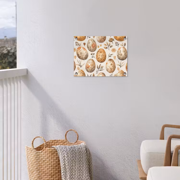 Paaseieren - Bruin - Bloemen tuinposter los doek klein -sfeer8
