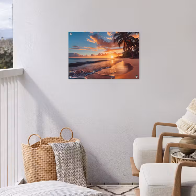 Avondgloren aan Zee tuinposter los doek klein -sfeer8