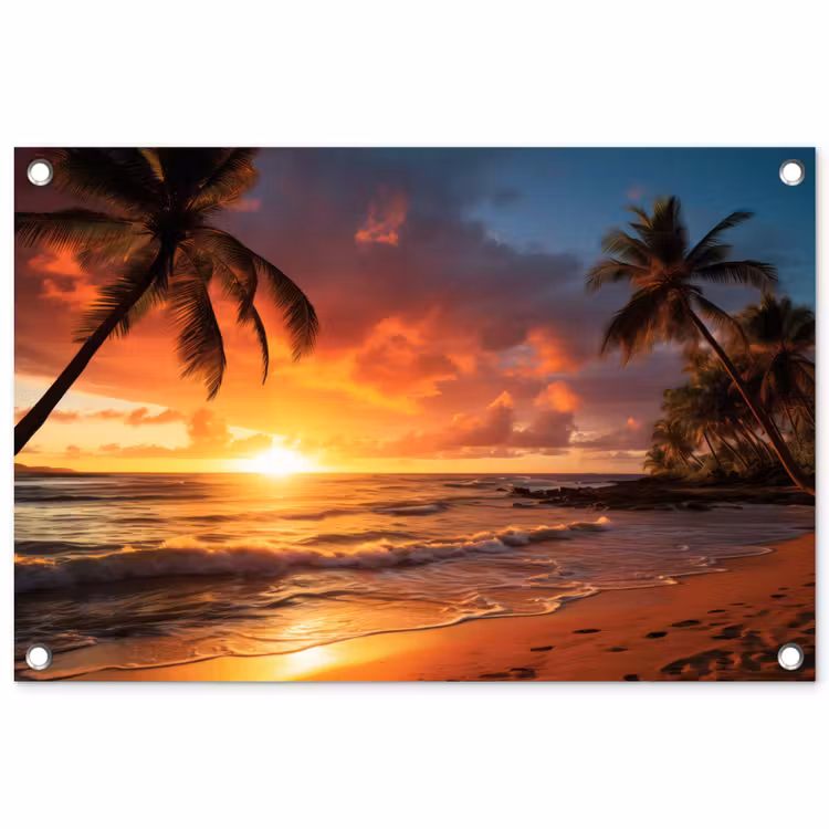 Avondrood aan Zee tuinposter los doek klein -3d