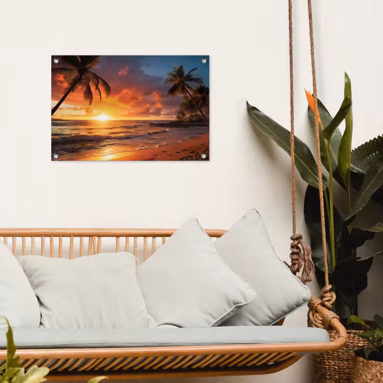 Avondrood aan Zee tuinposter los doek klein -sfeer7