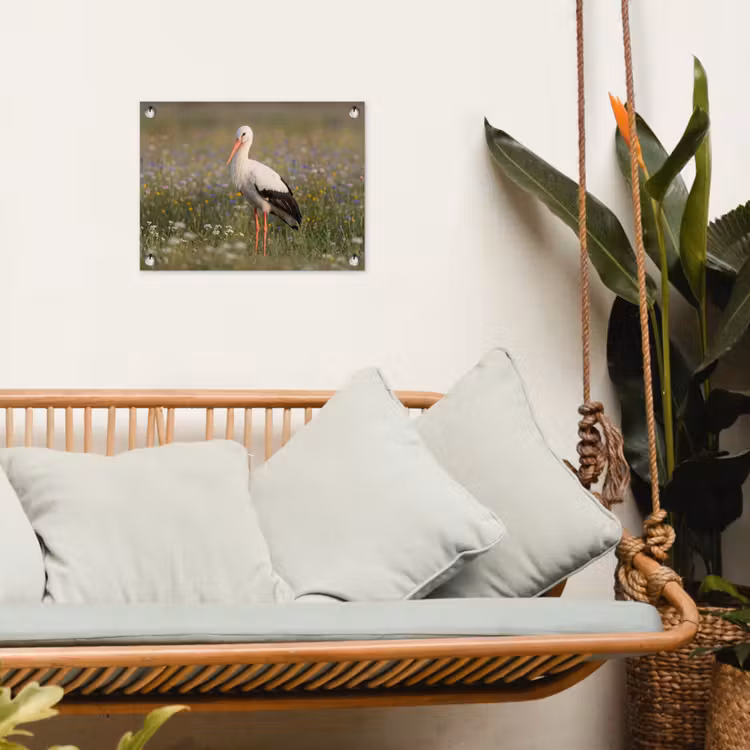 Ooienvaar - Bloemen - Weide - Kleurrijk tuinposter los doek klein -sfeer7