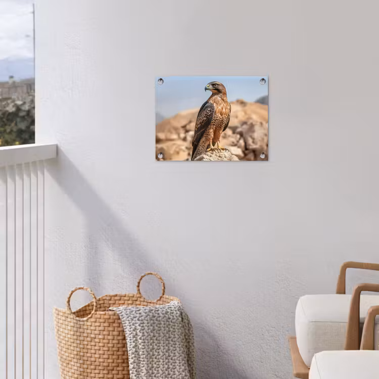 Valk - Vogel - Rots - Macht tuinposter los doek klein -sfeer8