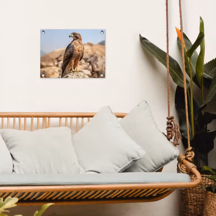 Valk - Vogel - Rots - Macht tuinposter los doek klein -sfeer7