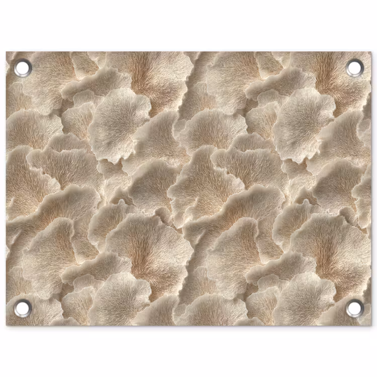 Waaierstructuren - Beige - Vezeltextuur tuinposter los doek klein 239 -3d