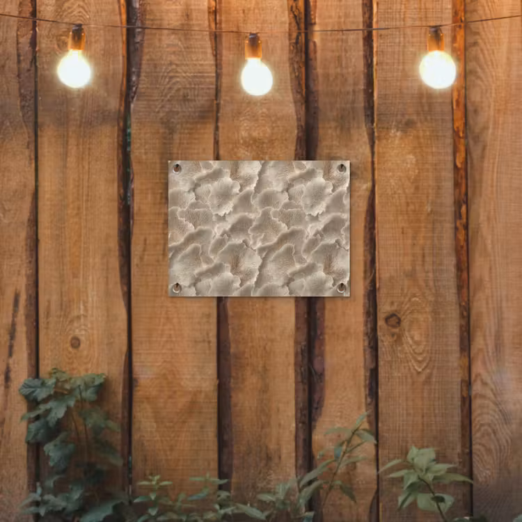 Waaierstructuren - Beige - Vezeltextuur tuinposter los doek klein 239 -sfeer1
