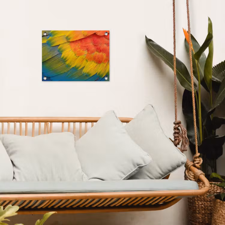 Veren - Ara - Kleurrijk tuinposter los doek klein -sfeer7