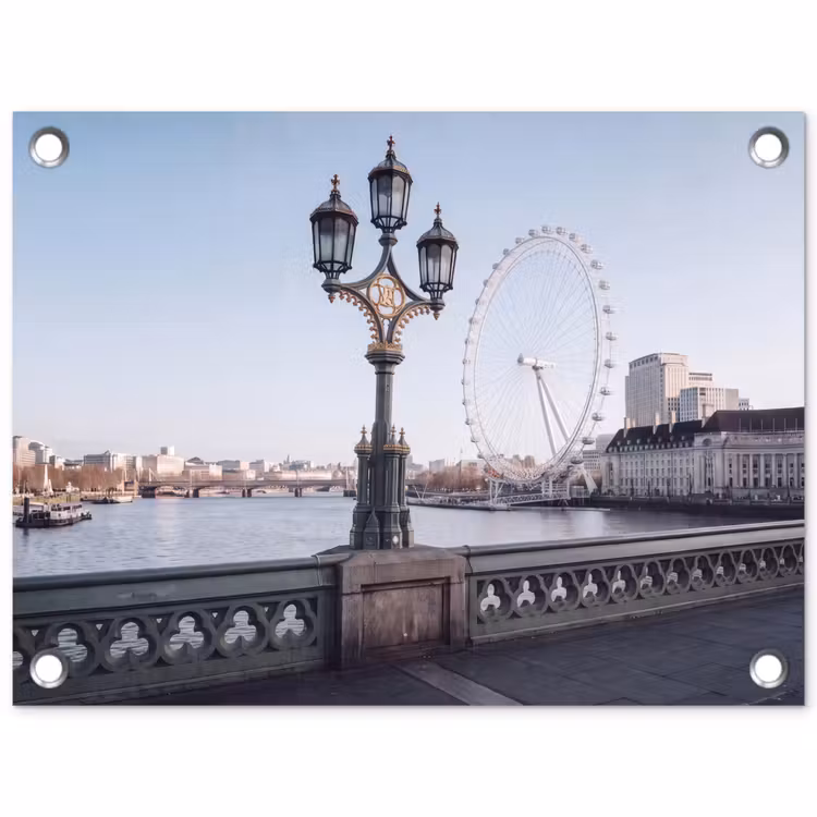 Reuzenrad - Londen - Stad - Architectuur - Brug tuinposter los doek klein -3d