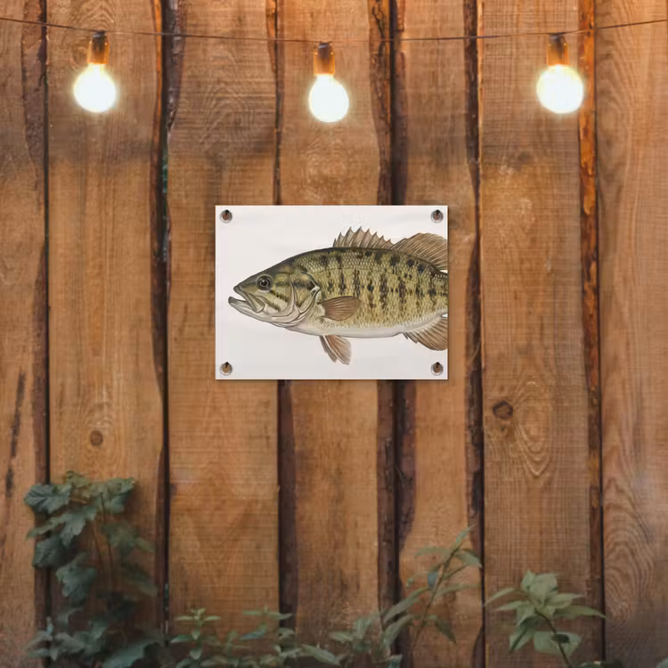 Vissen - Natuur - Vintage tuinposter los doek klein -sfeer1