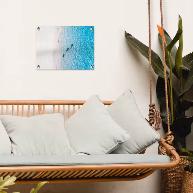 Vis - Oceaan - Strand - Turquoise - Natuur tuinposter los doek klein -sfeer7